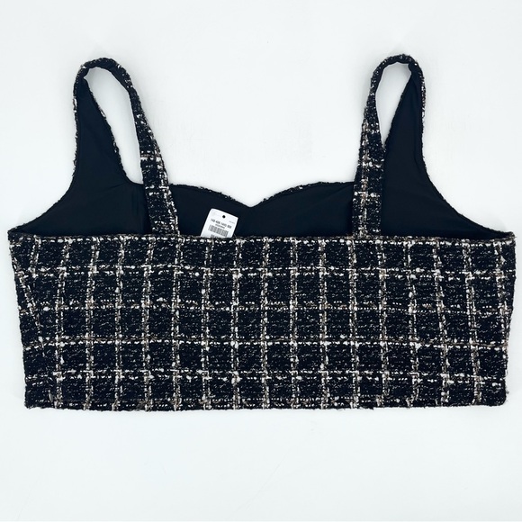 NWT Abercrombie & Fitch Preppy Black Plaid Tweed Crop Top Size XXL - Picture 4 of 9